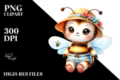 Cute Baby Bee in Beachwear, PNG Product Image 2