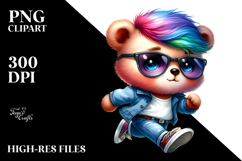 Cute Baby Bear Dancing, Vibrant Drawing PNG Product Image 2