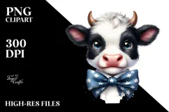 Entusiastic Cow with Funny Sunglasses, Transparent PNG Product Image 2