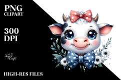 Entusiastic Cow with Funny Sunglasses, Transparent PNG Product Image 2