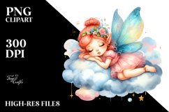 Cute Fairy Napping on a Cloud | Clipart Product Image 2