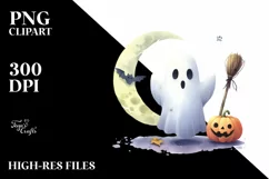 Funny Halloween Ghost Clipart, Transparent PNG Product Image 3