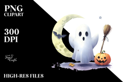 Funny Halloween Ghost Clipart, Transparent PNG Product Image 2