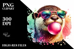 Quirky Otter Art Gum | Sublimation | Clipart Product Image 3