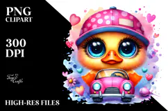 Vibrant Watercolor Crazy Eyes Cute Baby Bee with Baby Car, Product Image 2