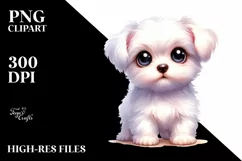 Baby Maltese Big Eyes Human Like | Clipart Product Image 3
