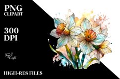 Stained Narcissus Made of Material | Clipart Product Image 1