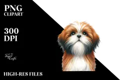 Shih Tzu with Christmas Decorations PNG Product Image 2