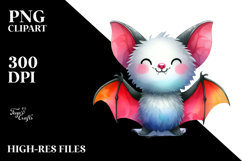 Funny Watercolor Bat | Abstract Clipart Product Image 2