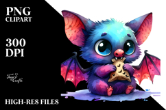 Funny Watercolor Bat | Abstract Clipart Product Image 2
