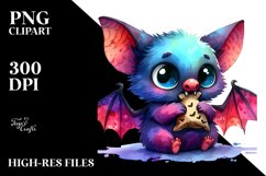 Funny Watercolor Bat | Abstract Clipart Product Image 3