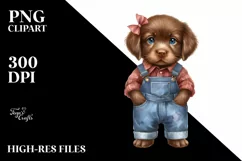 Chesapeake Bay Retriever with Farm Jeans | Summer Clipart Product Image 1