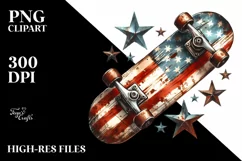 Vintage Skateboard | Watercolor Stars Product Image 1