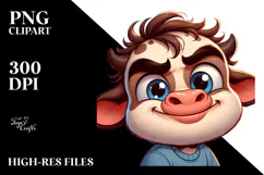 Goofy Baby Calf with Mischievous Grin PNG Product Image 2