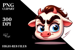 Goofy Baby Calf with Mischievous Grin PNG Product Image 2