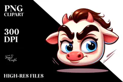Goofy Baby Calf with Mischievous Grin PNG Product Image 2
