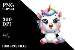 Funny Baby Face Unicorn PNG Product Image 2