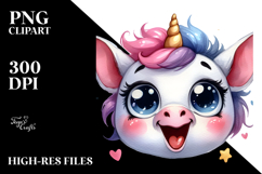 Funny Baby Face Unicorn PNG Product Image 2