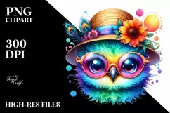 Colorful Layered Baby Peacock with Sun es | Clipart Product Image 3
