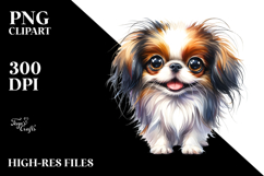 Cute Japanese Chin Watercolor PNG Product Image 2