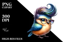 Cute Baby Bird Playing, Vibrant Drawing PNG Product Image 2