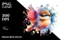 Bird with Butterflies, Transparent PNG Product Image 2