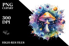 Colorful Magical Celestial Astral Mushroom | Clipart Product Image 3