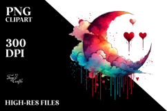 Colorful Digital Painting with Half Moon PNG Product Image 2