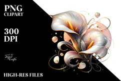 Abstract Golden Calla Lily PNG Product Image 2