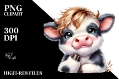 Cute Baby Highland Cow, PNG Product Image 2