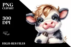 Cute Baby Highland Cow, PNG Product Image 1