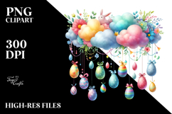 Colorful Cloud Easter Eggs PNG Product Image 2