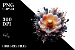 Abstract Anemone Watercolor PNG Product Image 2