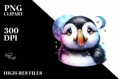 Colorful Small Baby Puffin Smiling Moon Product Image 3