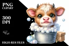 Cute Baby Highland Cow, PNG Product Image 1