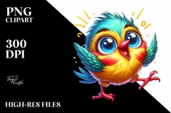 Colorful Baby Warbler Dancing | Sublimation | Clipart Product Image 1