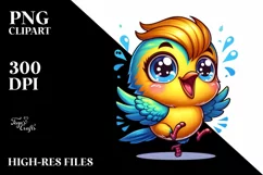 Colorful Baby Warbler Dancing | Sublimation | Clipart Product Image 1