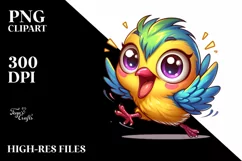Colorful Baby Warbler Dancing | Sublimation | Clipart Product Image 1