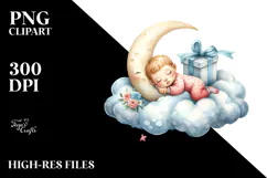 Baby A Gift on Moon, PNG Product Image 2