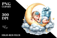 Baby A Gift on Moon, PNG Product Image 2