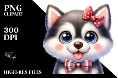 Happy Baby Siberian Husky PNG Product Image 2