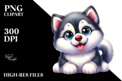 Happy Baby Siberian Husky PNG Product Image 2