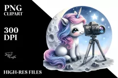 Baby Unicorn Moon Photography | Clipart Product Image 3