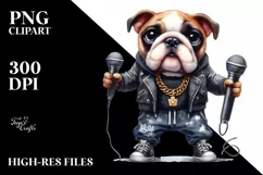 Bulldog Hip Hop Singer | Clipart Product Image 1