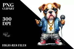 Bulldog Hip Hop Singer | Clipart Product Image 1
