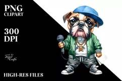 Bulldog Hip Hop Singer | Clipart Product Image 3