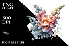 Watercolor Glossy Snapdragon Made of Material | Clipart Product Image 3