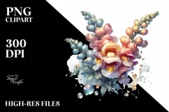 Watercolor Glossy Snapdragon Made of Material | Clipart Product Image 1