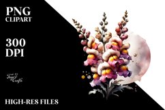 Watercolor Glossy Snapdragon Made of Material | Clipart Product Image 1