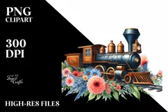 Watercolor Patriotic Train Flowers Eagle Product Image 3